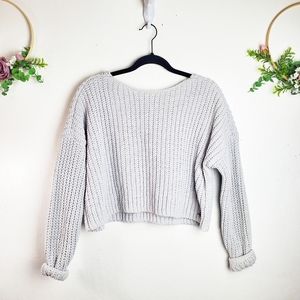 2/$15 Hollister chunky gray crop knit sweater